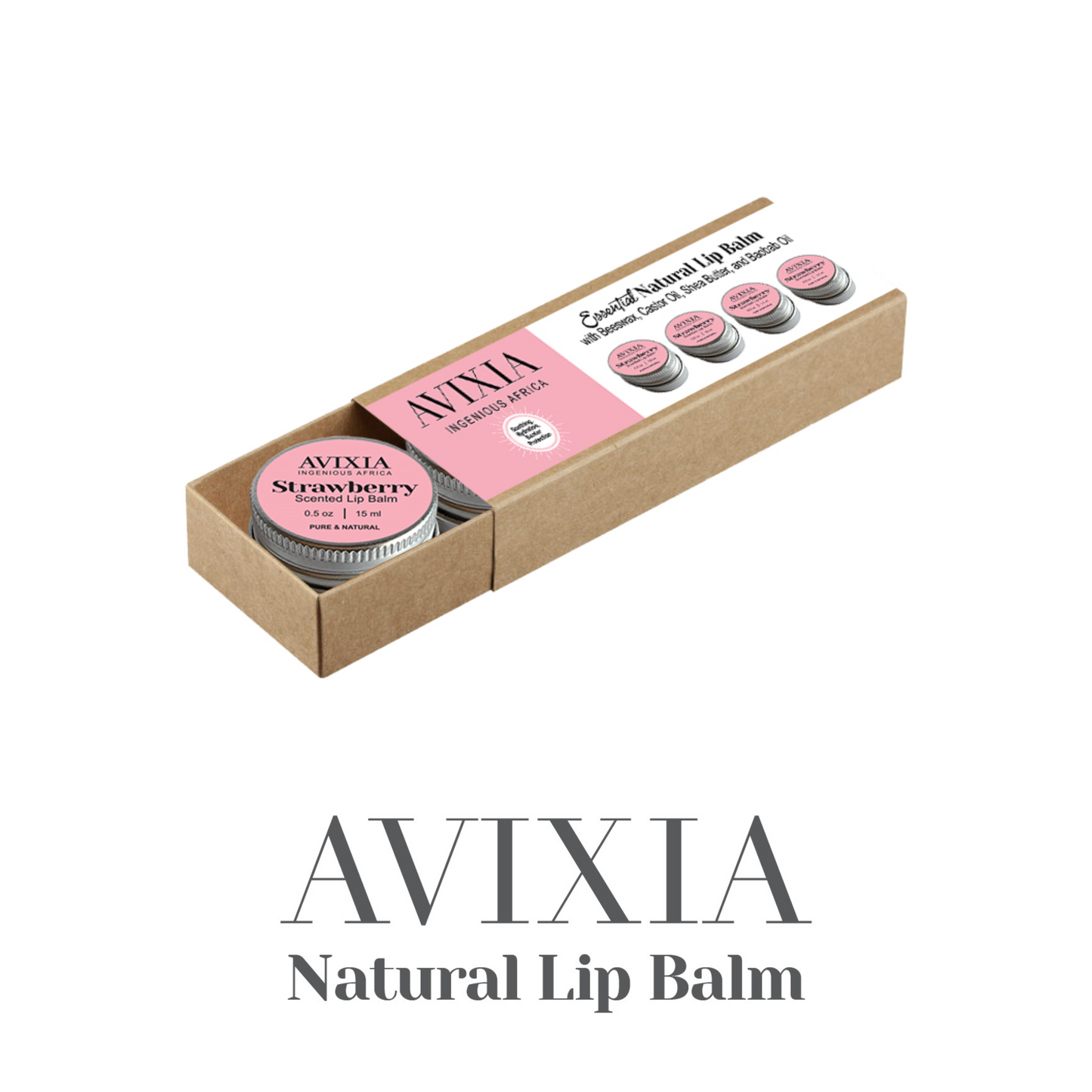 AVIXIA Lip Balm Gift Box, Strawberry - 4x15ml - Save 12%