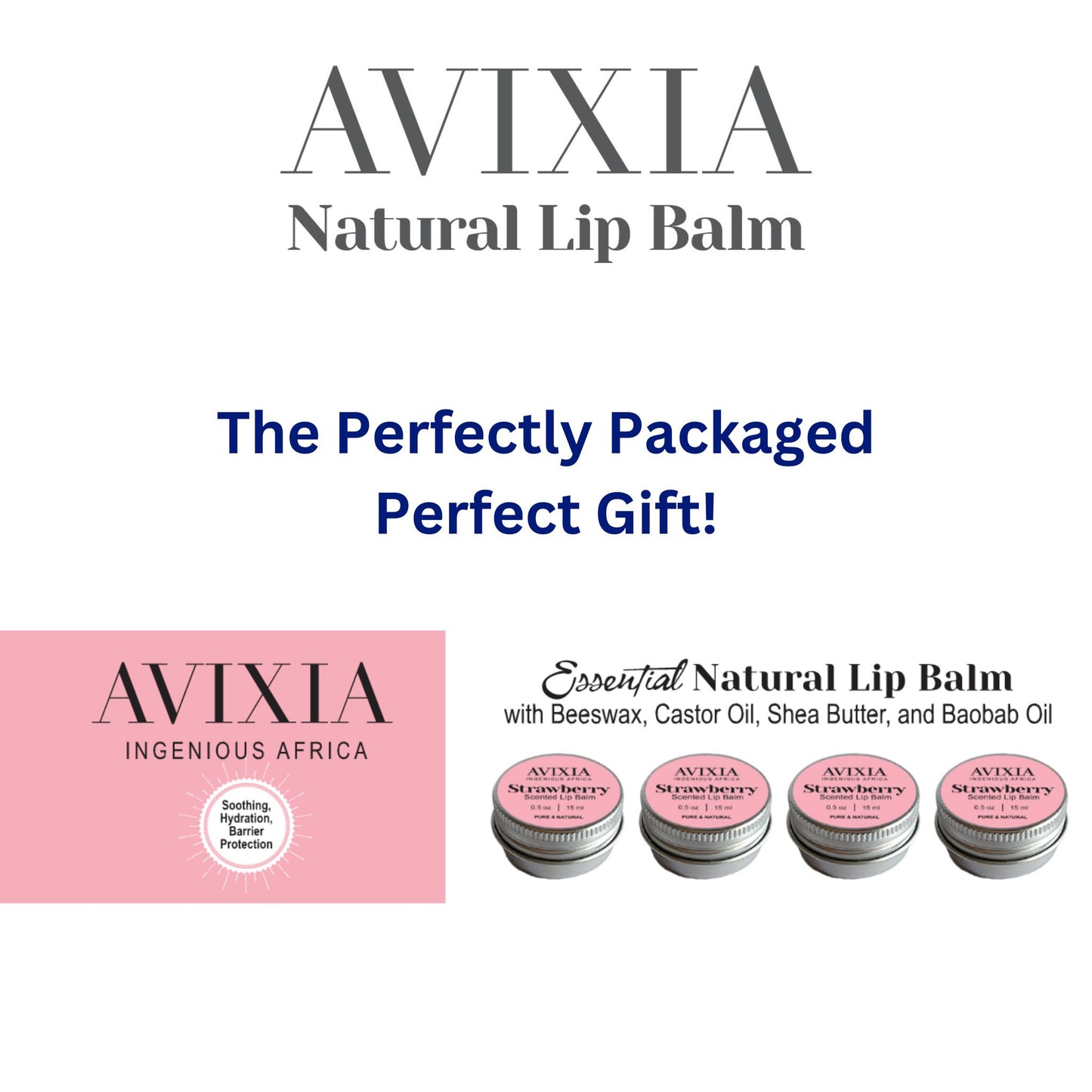 AVIXIA Lip Balm Gift Box, Strawberry - 4x15ml - Save 12%